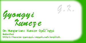 gyongyi kuncze business card